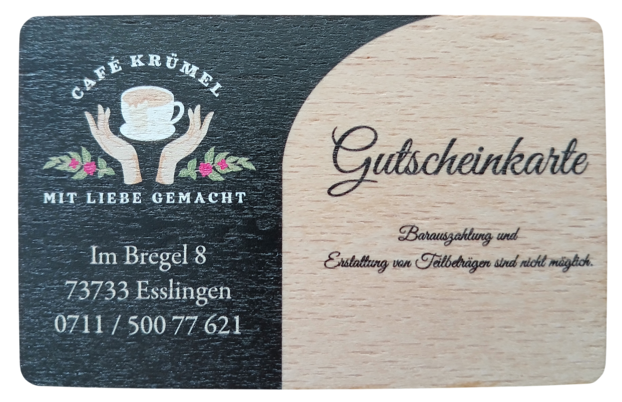 Geschenkgutscheine Echtholz