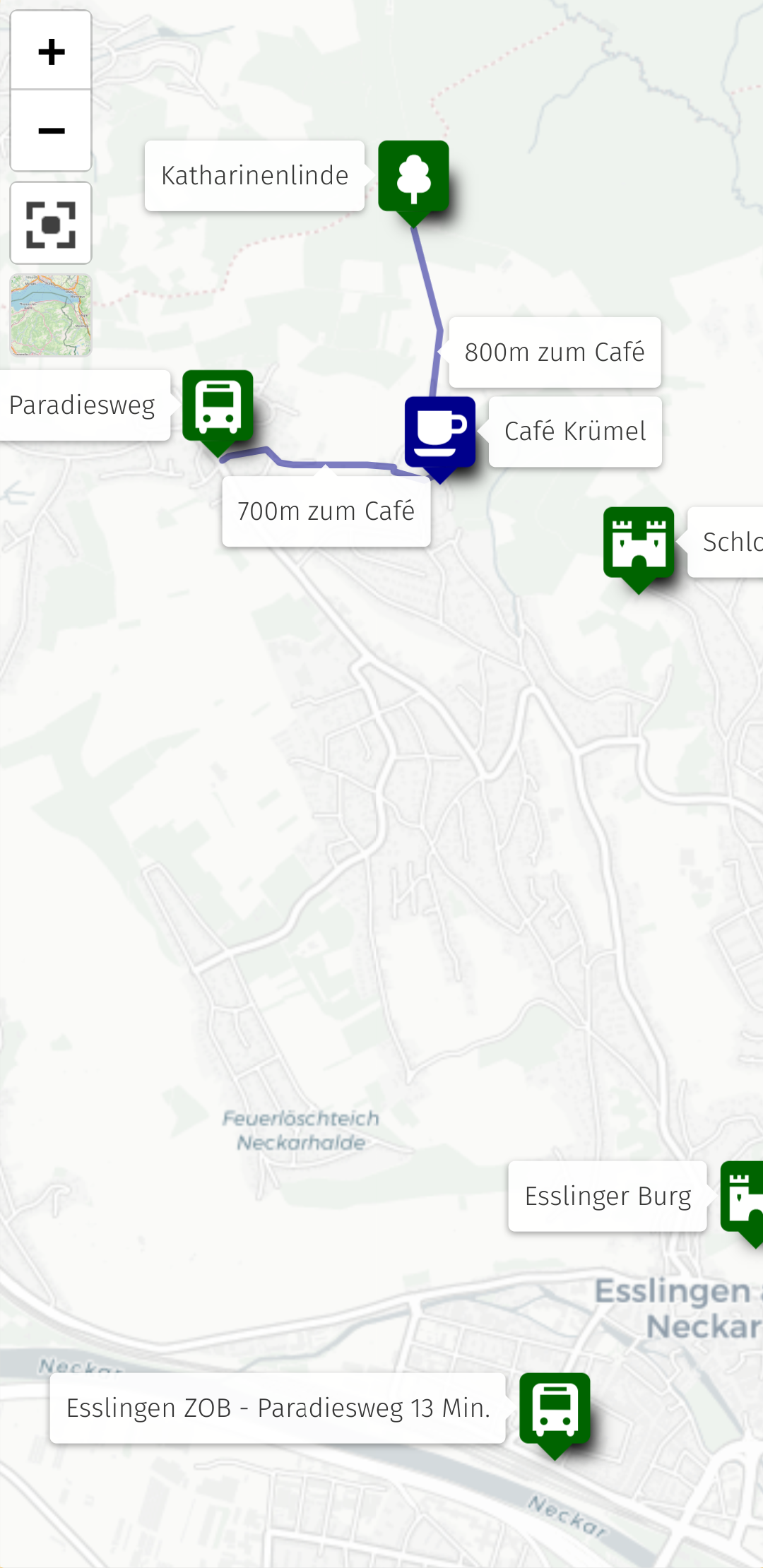 Ab ZOB 13 Minuten mit dem Bus